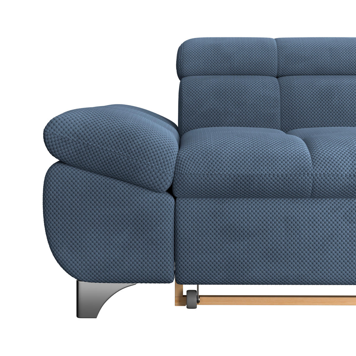 ECKSOFA Dunkelblau Chenille  - Chromfarben/Dunkelblau, KONVENTIONELL, Textil/Metall (312/234cm) - Livetastic
