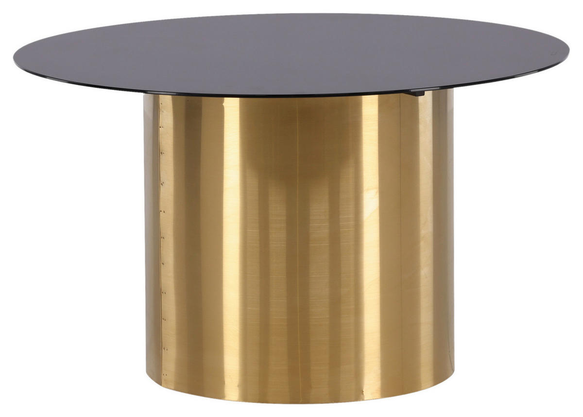 SOFFBORD i metall, glas 80/80/46 cm  - svart/guldfärgad, Design, metall/glas (80/80/46cm) - Livetastic