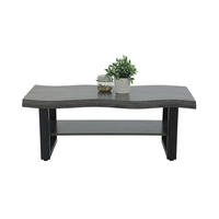 COUCHTISCHSET formgebogen Grau  - Schwarz/Grau, Design, Holzwerkstoff/Metall (110/60/42cm) - Livetastic