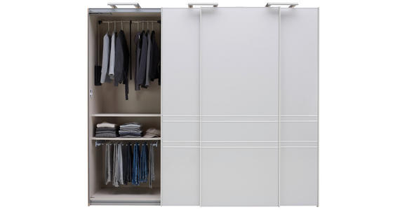 SCHWEBETÜRENSCHRANK in Sonoma Eiche - Chromfarben/Sonoma Eiche, Design, Glas/Holzwerkstoff (280/240/68cm) - Moderano