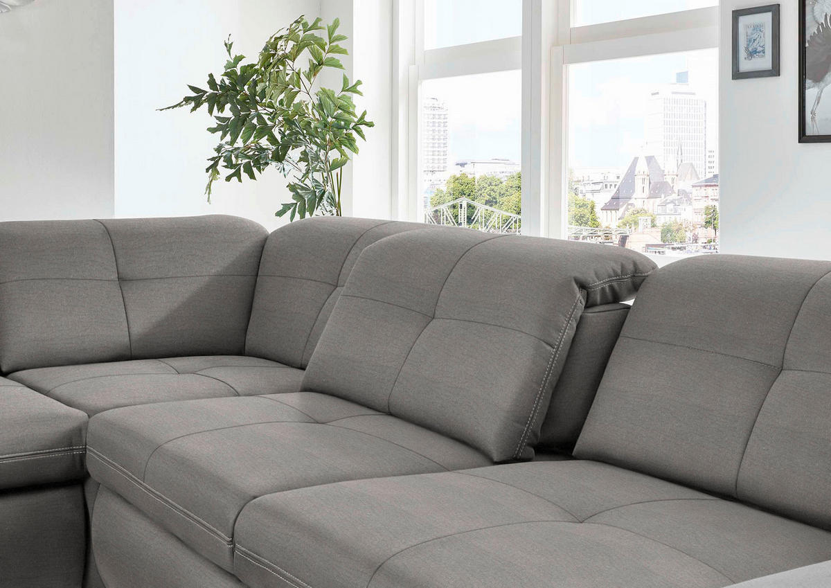 ECKSOFA in Mikrofaser Hellgrau  - Silberfarben/Hellgrau, Design, Textil/Metall (260/320cm) - Beldomo Speed