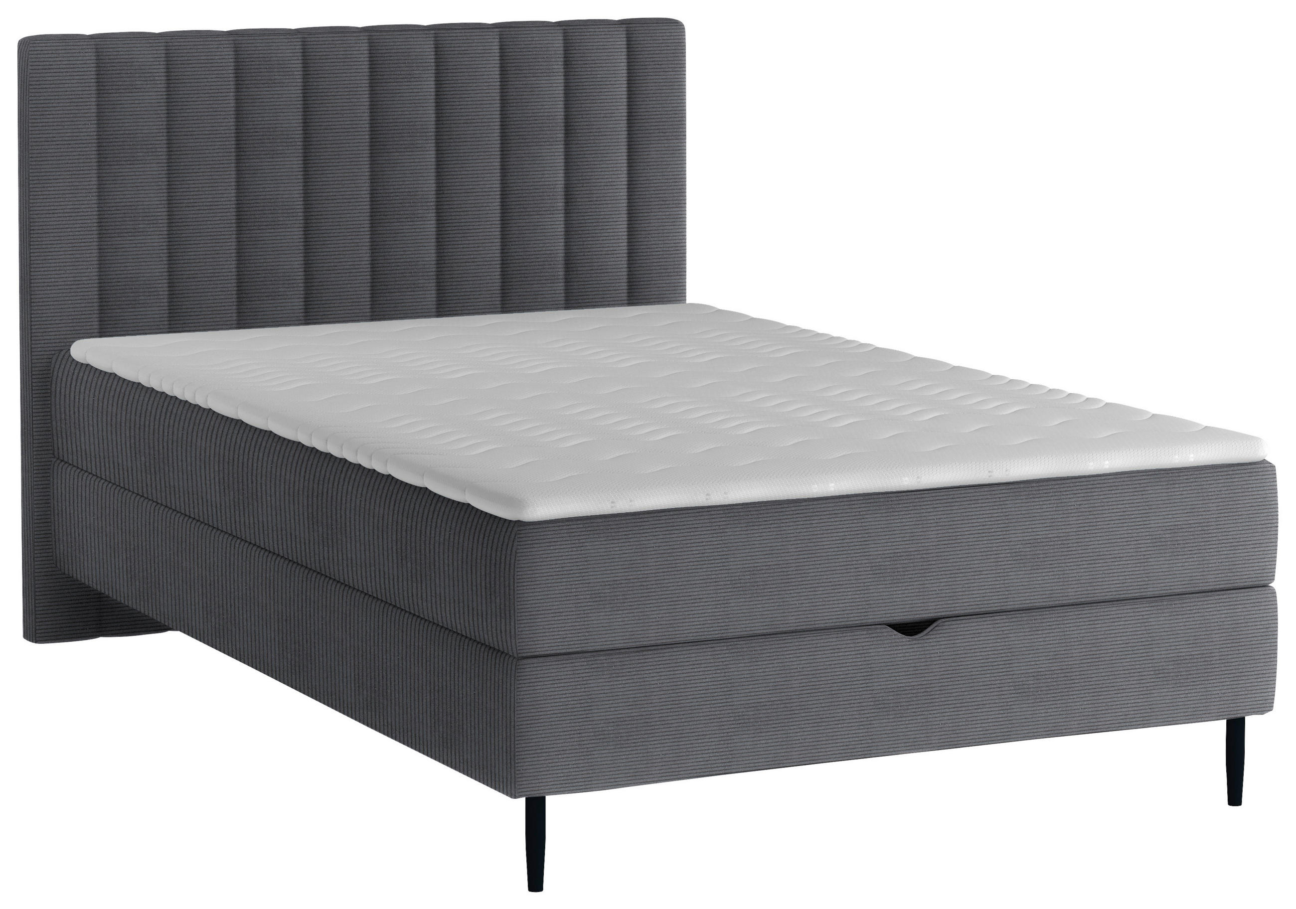 BOXBETT 120/200 cm  in Dunkelgrau  - Dunkelgrau/Schwarz, Design, Holz/Holzwerkstoff (120/200cm) - Stylife