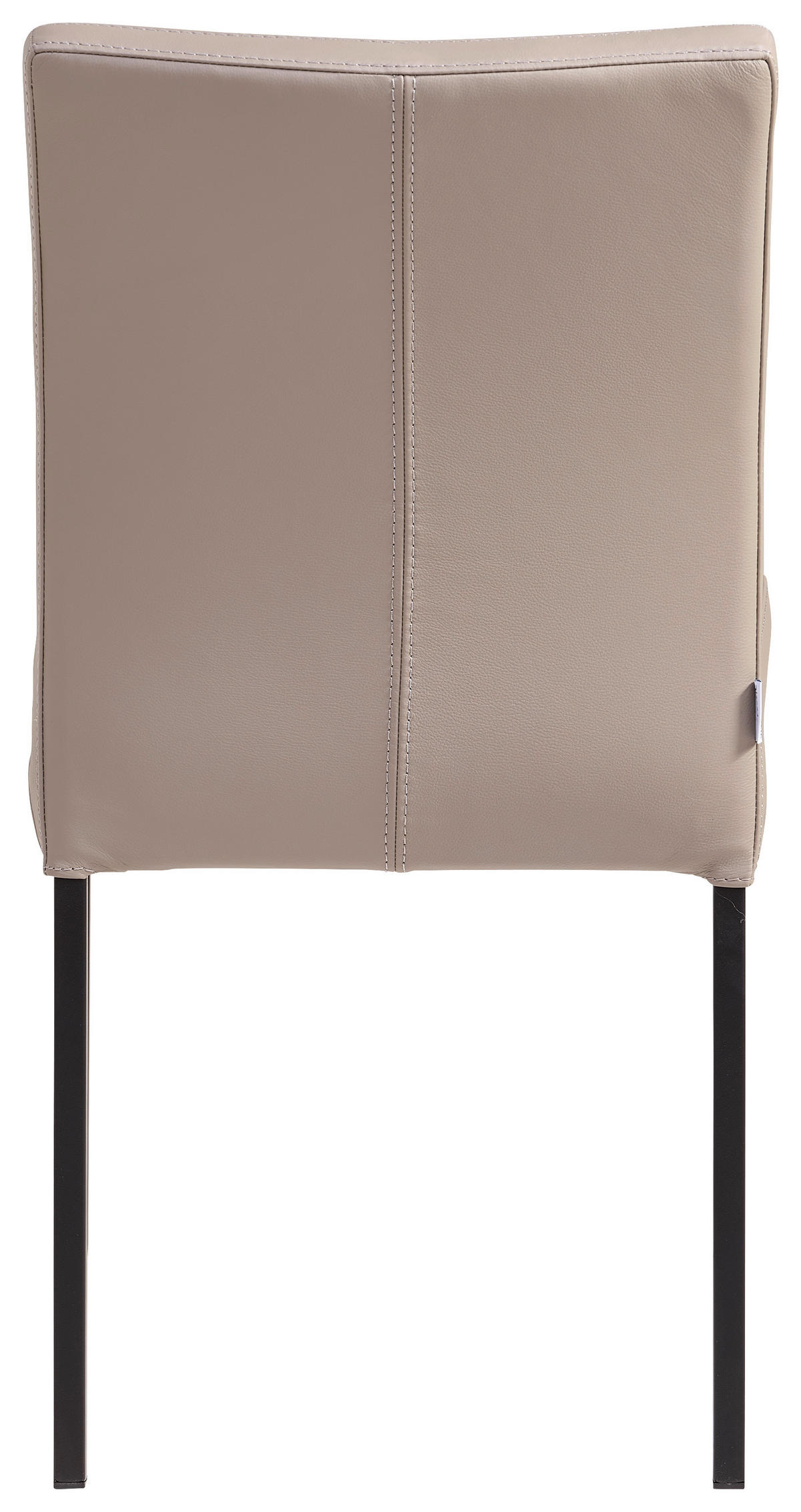 STUHL Echtleder Taupe  - Taupe/Schwarz, MODERN, Leder/Metall (45,5/86/57,5cm) - Livetastic