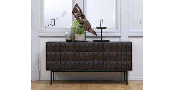 SIDEBOARD LATINA SIDEBOARD 3 SECTION LATINA SIDEBOARD 3 SECTION Dunkelbraun  160/79/45 cm  - Dunkelbraun/Schwarz, MODERN, Holzwerkstoff/Metall (160/79/45cm) - Novel