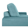 ECKSOFA Türkis Cord  - Türkis/Schwarz, KONVENTIONELL, Textil/Metall (150/240cm) - Carryhome
