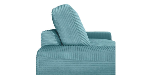 ECKSOFA Türkis Cord  - Türkis/Schwarz, KONVENTIONELL, Textil/Metall (150/240cm) - Carryhome