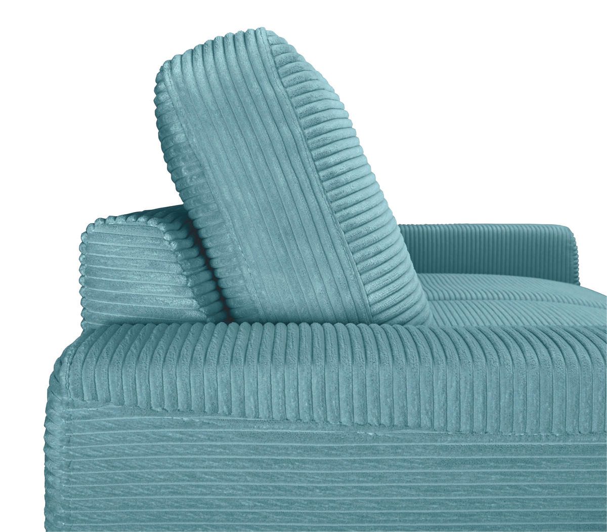ECKSOFA Türkis Cord  - Türkis/Schwarz, KONVENTIONELL, Textil/Metall (150/240cm) - Carryhome