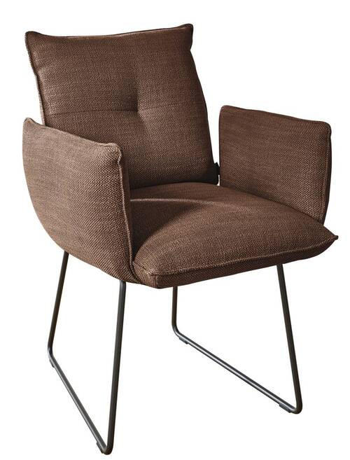 ARMLEHNSTUHL  in Stahl Struktur  - Schwarz/Kupferfarben, Design, Textil/Metall (65/90/70cm) - Dieter Knoll