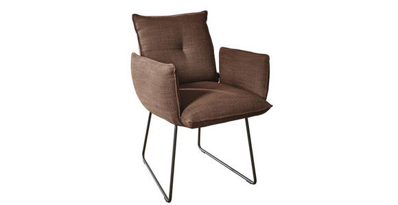 ARMLEHNSTUHL in Stahl Struktur - Schwarz/Kupferfarben, Design, Textil/Metall (65/90/70cm) - Dieter Knoll