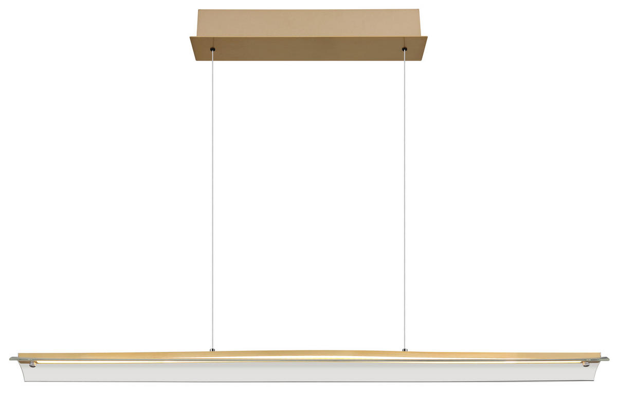 LED-HÄNGELEUCHTE 100/12/150 cm    - Klar/Messingfarben, Design, Glas/Metall (100/12/150cm) - Globo