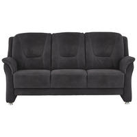 3-SITZER-SOFA Mikrofaser Anthrazit  - Anthrazit/Beige, Konventionell, Textil/Metall (198/100/89cm) - Beldomo Comfort