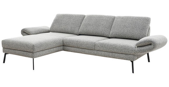 ECKSOFA  in Flachgewebe Blaugrau  175-224/255-365 cm  - Blaugrau/Schwarz, Design, Textil/Metall (175-224/255-365cm) - Dieter Knoll