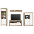 WOHNWAND  in Weiß, Eichefarben  325/197/45 cm  - Eichefarben/Silberfarben, Design, Glas/Holzwerkstoff (325/197/45cm) - Carryhome