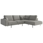 ECKSOFA Hellbraun Flachgewebe  - Hellbraun/Schwarz, Design, Textil/Metall (280/223cm) - Novel
