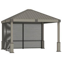 PAVILLON 363/313/363 cm Aluminium  - Braun, Basics, Metall (363/313/363cm) - Ambia Garden