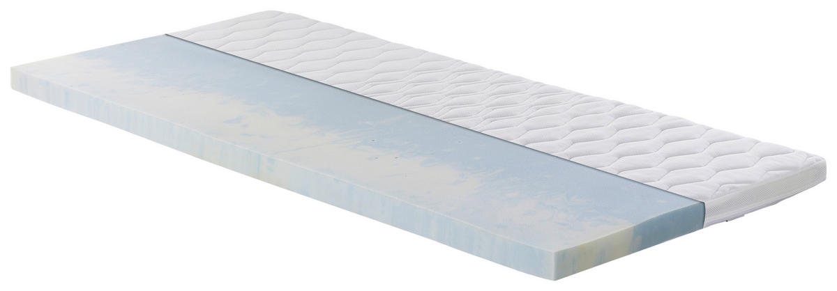 TOPPER GELSCHAUM 90/200 cm Höhe ca.  - Weiß, Basics, Textil (90/200cm) - MID.YOU