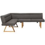 ECKBANK 170/230 cm Mikrofaser, Lederlook (vegan) Eichefarben, Dunkelgrau Wildeiche massiv   - Eichefarben/Dunkelgrau, KONVENTIONELL, Holz/Textil (170/230cm) - Moderano