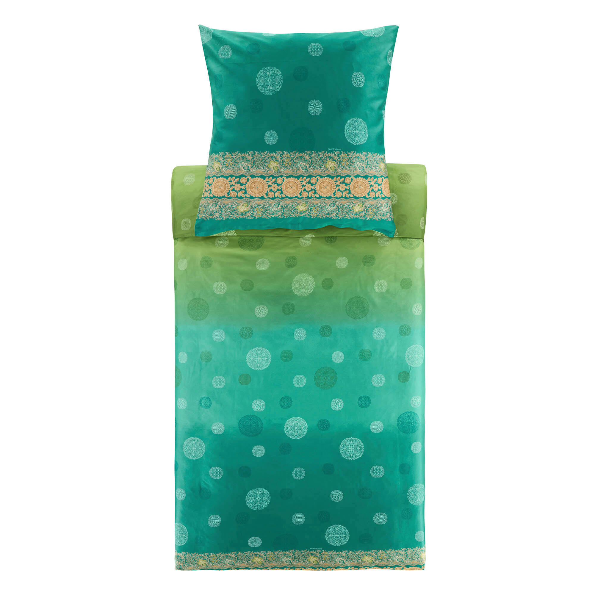 DUVETBEZUG Satin 160/210 cm  - Mintgrün, Design, Textil (160/210cm) - Bassetti