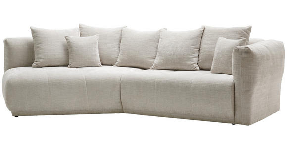 ECKSOFA Creme Chenille Zierkissen, Rückenkissen, Rücken echt  - Creme/Schwarz, MODERN, Kunststoff/Textil (180/315cm) - Hom`in