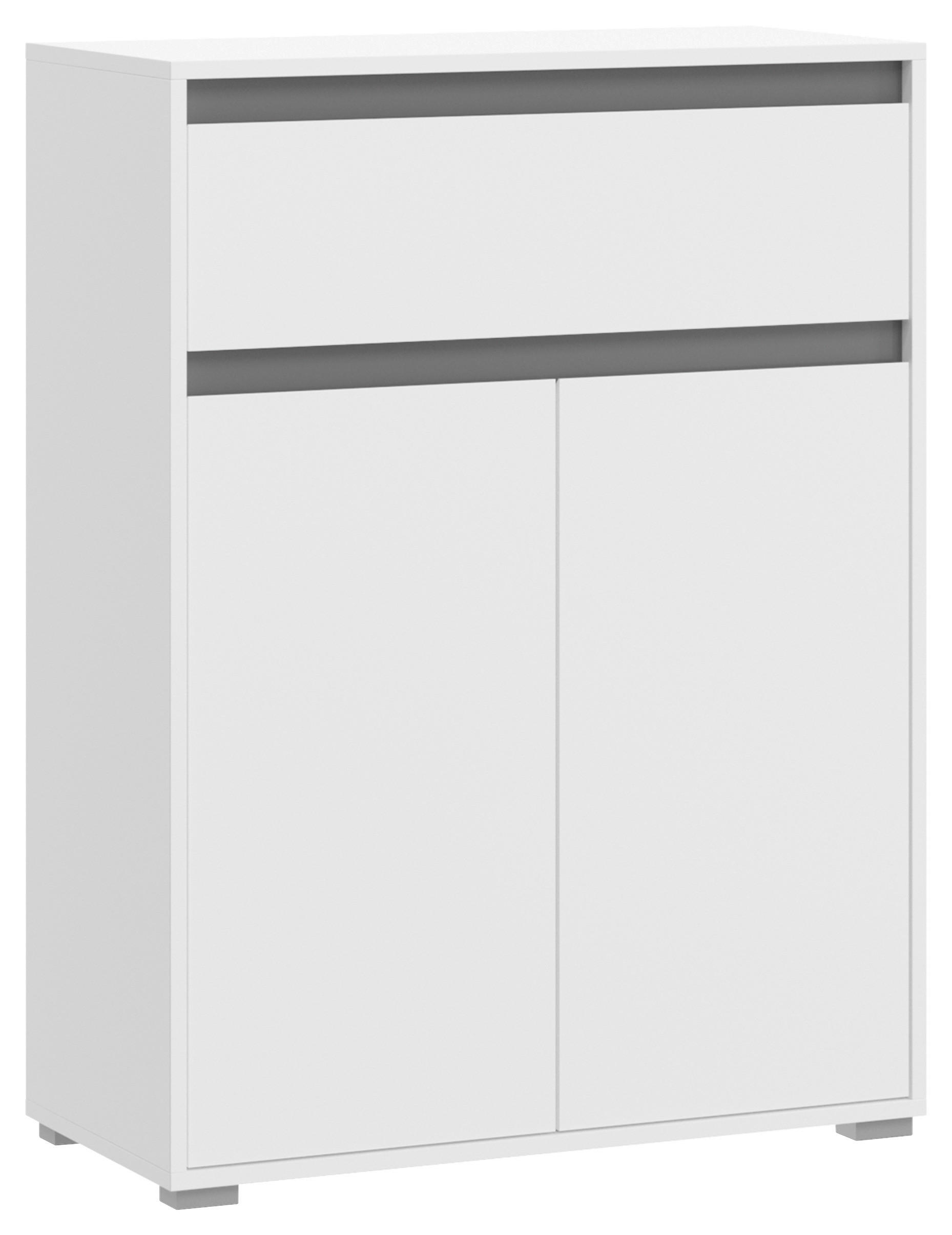 SCHUHSCHRANK Grau  - Silberfarben/Grau, KONVENTIONELL, Holzwerkstoff/Kunststoff (76/102/35cm) - MID.YOU