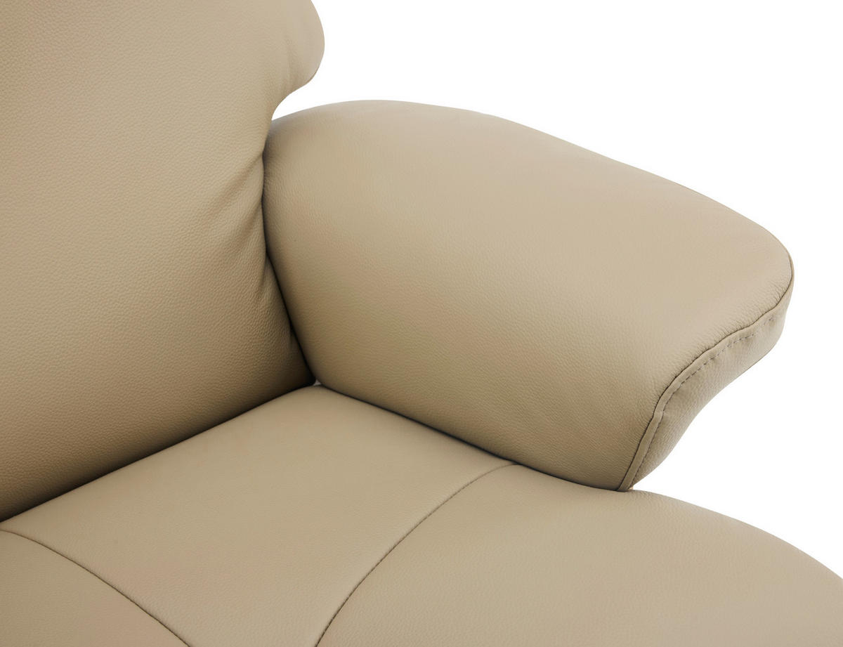 RELAXSESSELSET in Holz, Textil, Leder Taupe  - Taupe/Schwarz, Design, Leder/Holz (78/111/81cm) - Livetastic