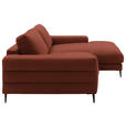 ECKSOFA  in Flachgewebe Rostfarben  253/177 cm  - Rostfarben/Schwarz, Design, Textil/Metall (253/177cm) - Dieter Knoll