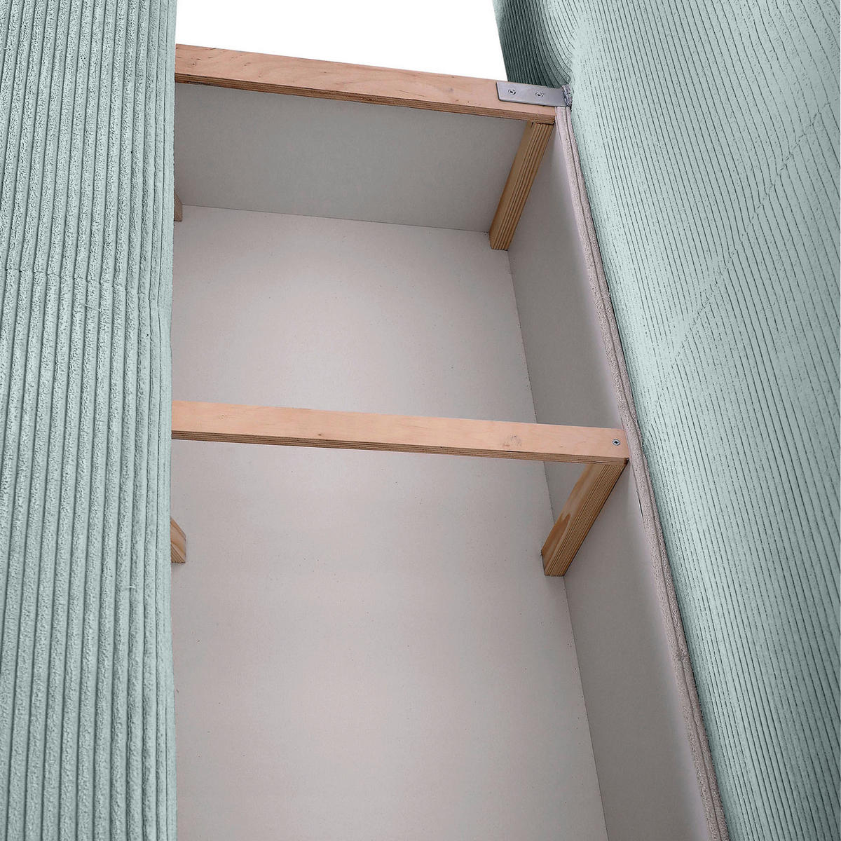 SCHLAFSOFA Cord Mintgrün  - Schwarz/Mintgrün, KONVENTIONELL, Textil/Metall (200/78/95cm) - home24