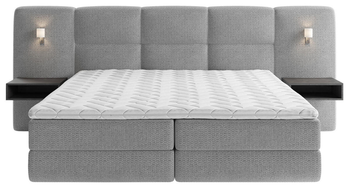 BOXSPRINGBETT 180/200 cm  in Dunkelgrau  - Dunkelgrau/Schwarz, Basics, Holz/Holzwerkstoff (180/200cm) - Esposa