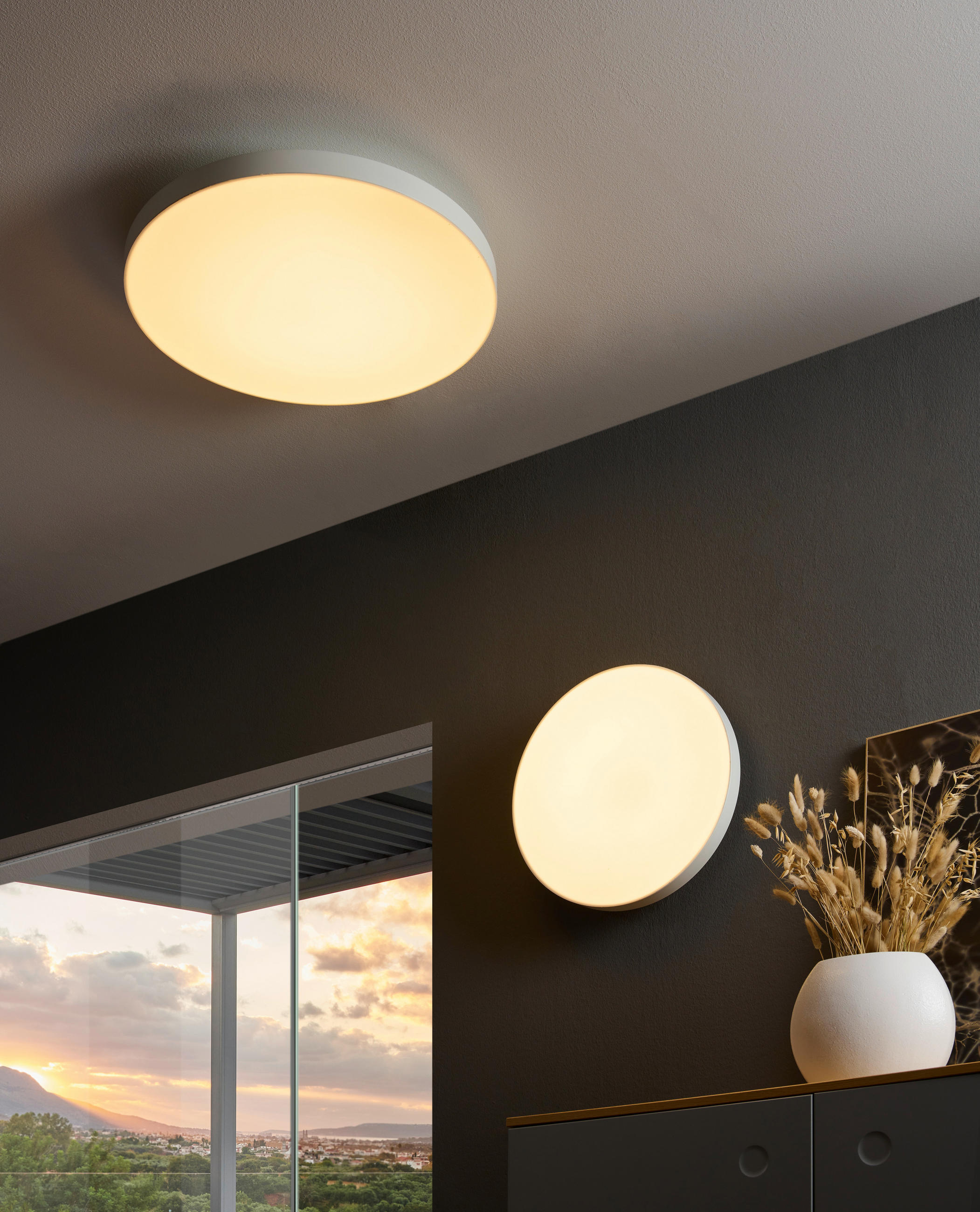 LED-DECKENLEUCHTE Turcona-Z  Smart 45/6 cm   - Weiß, Design, Kunststoff/Metall (45/6cm) - Eglo