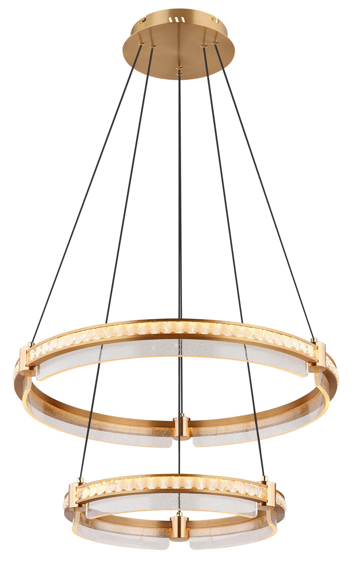 LAMPĂ SUSPENDATĂ CU LED 60/120 cm  - străveziu/auriu, Design, plastic/metal (60/120cm)