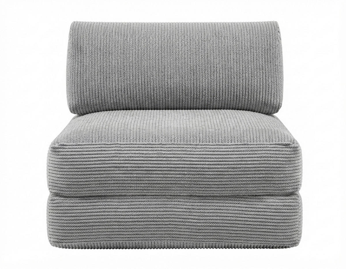 SCHLAFSESSEL Cord Grau Rückenkissen  - Grau, KONVENTIONELL, Textil (85/80/85cm) - Xora