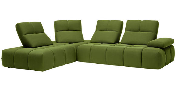 ECKSOFA in Struktur Grün 233/313 cm - Schwarz/Grün, Design, Kunststoff/Textil (233/313cm) - Emilio Belluti