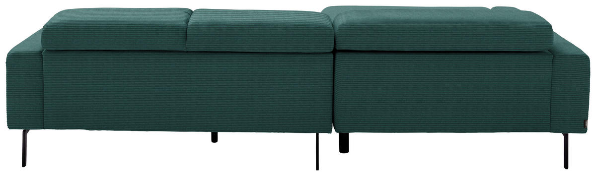 ECKSOFA Cord Waldgrün  - Waldgrün/Schwarz, Design, Textil/Metall (293/215-217cm) - Schöner Wohnen