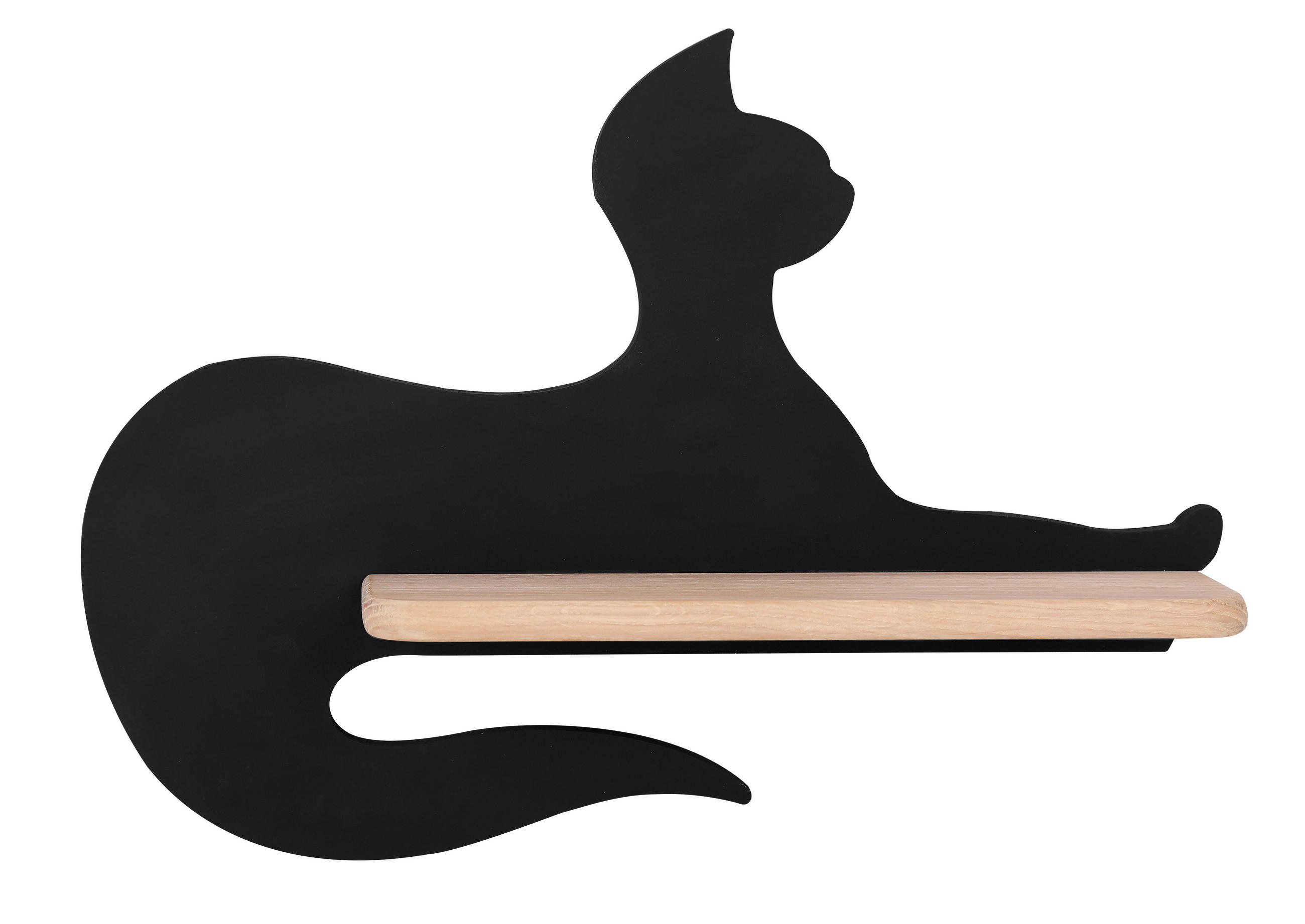 VÄGGLAMPA FÖR BARN Cat 36/12/26 cm   - svart, Basics, metall/trämaterial (36/12/26cm)
