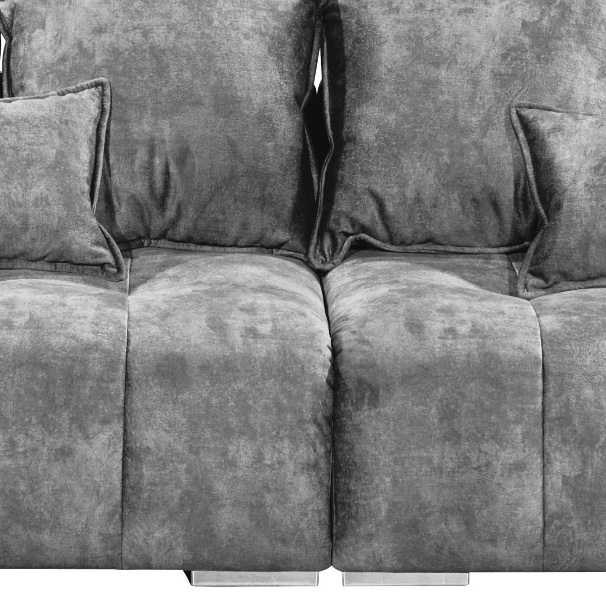NAGY KANAPÉ textil szürke  - ezüst/szürke, Modern, műanyag/textil (316/90/112cm) - Livetastic