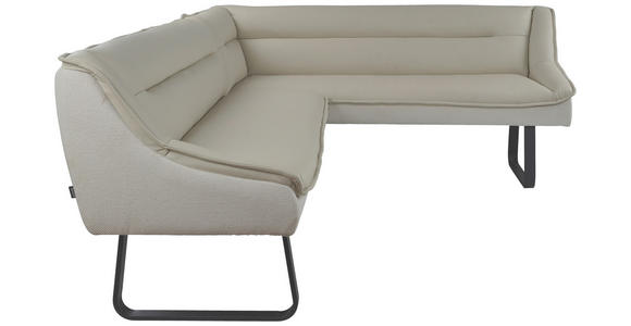 ECKBANK 237/178 cm Struktur Echtleder Schwarz, Beige   - Beige/Schwarz, Design, Leder/Textil (237/178cm) - Novel