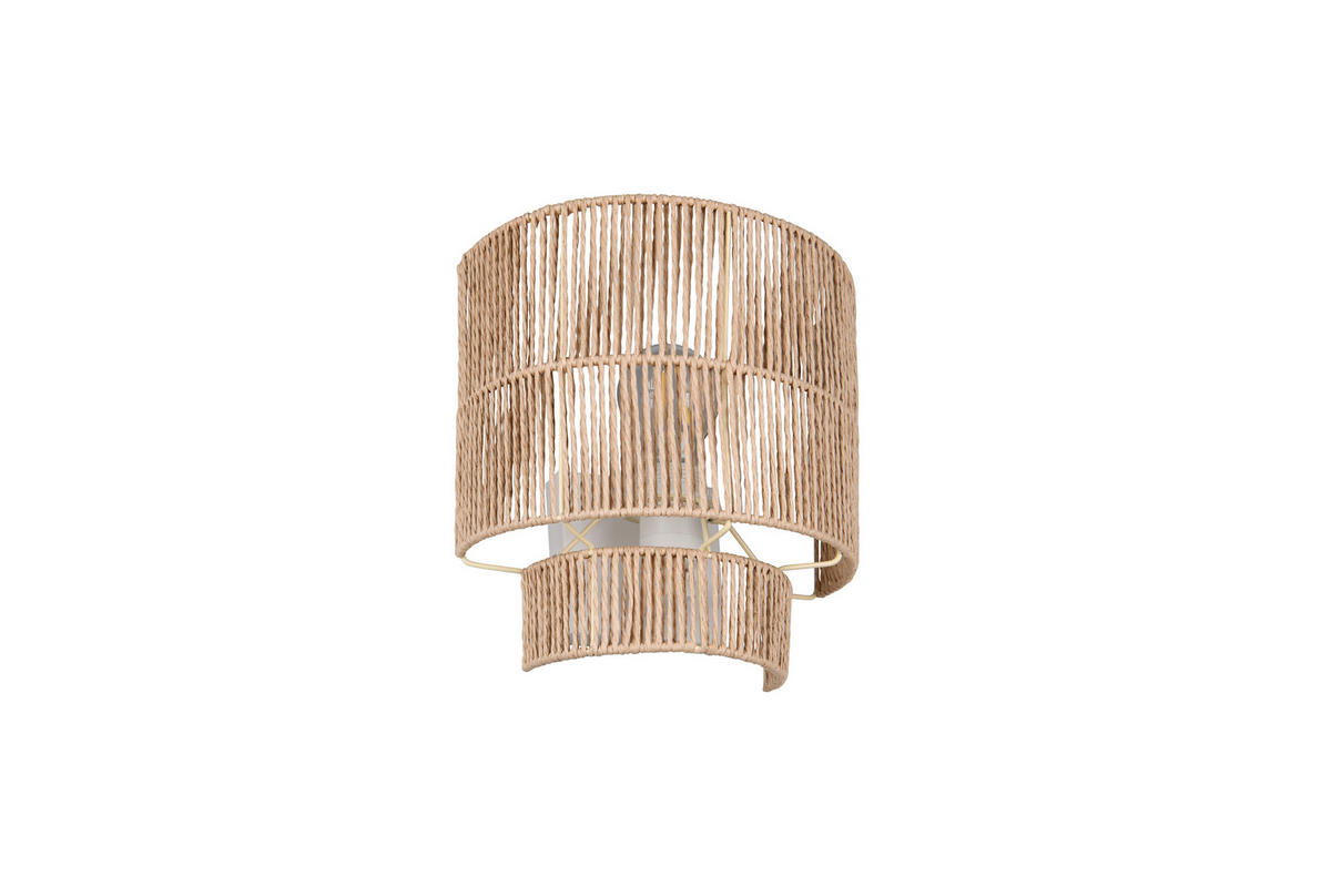 WANDLEUCHTE - Weiss/Braun, Natur, Papier (24,5/24,5/14cm)
