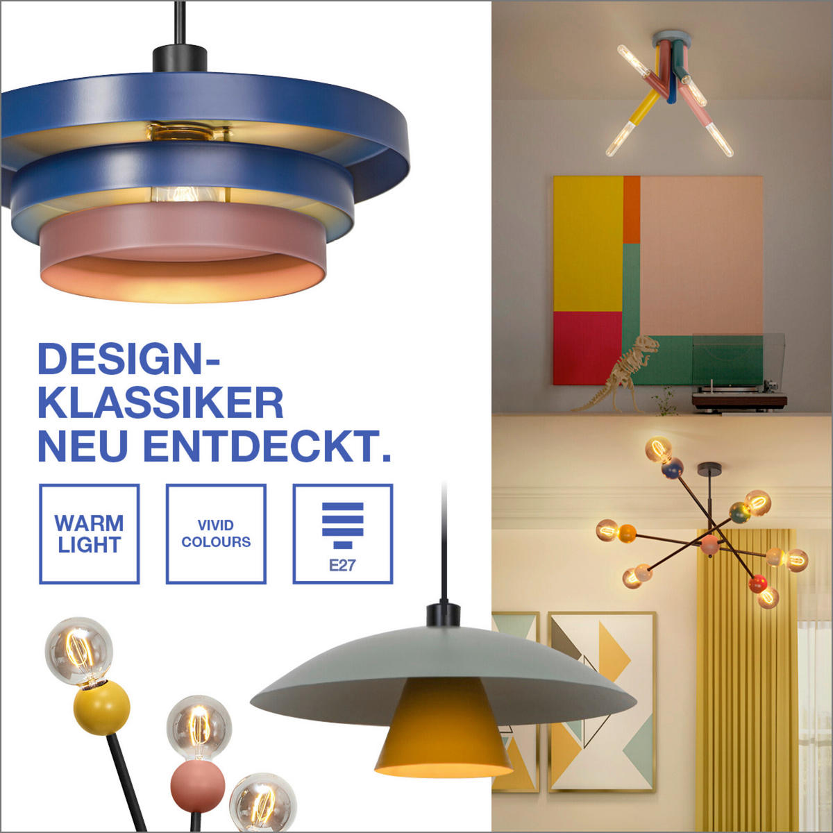 DECKENLEUCHTE 70/68/43 cm   - Design, Metall (70/68/43cm) - Osram