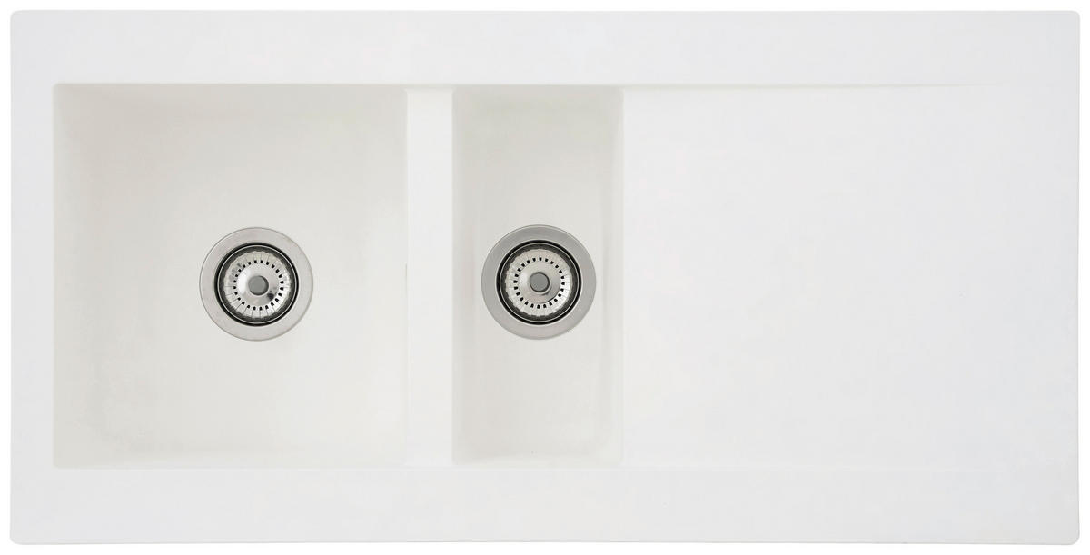 SPÜLE 1712DENVER100X50W  - Weiß, Trend, Glas/Kunststoff (100/20/50cm) - Respekta