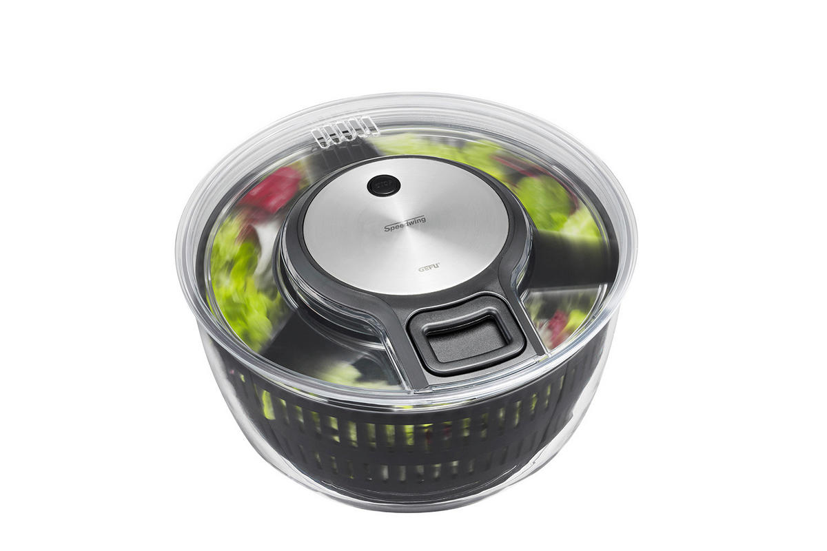 SALATSCHLEUDER  - Silberfarben/Schwarz, Basics, Kunststoff/Metall (27/15cm) - Gefu