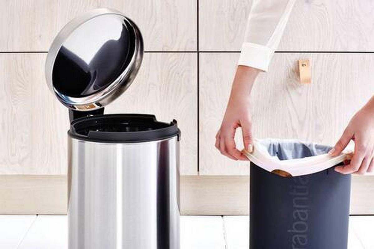 ABFALLEIMER NEW ICON 12 L  - Silberfarben, Basics, Kunststoff/Metall (25.1/41.1/33.8cm) - Brabantia