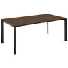 ESSTISCH Nussbaumfarben, Schwarz rechteckig  ausziehbar, in verschiedenen Holzdekoren erhältlich  - Nussbaumfarben/Schwarz, Basics, Holzwerkstoff/Metall (180-280/95/76cm) - Celina Home