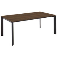 ESSTISCH Nussbaumfarben, Schwarz rechteckig  ausziehbar, in verschiedenen Holzdekoren erhältlich  - Nussbaumfarben/Schwarz, Basics, Holzwerkstoff/Metall (180-280/95/76cm) - Celina Home