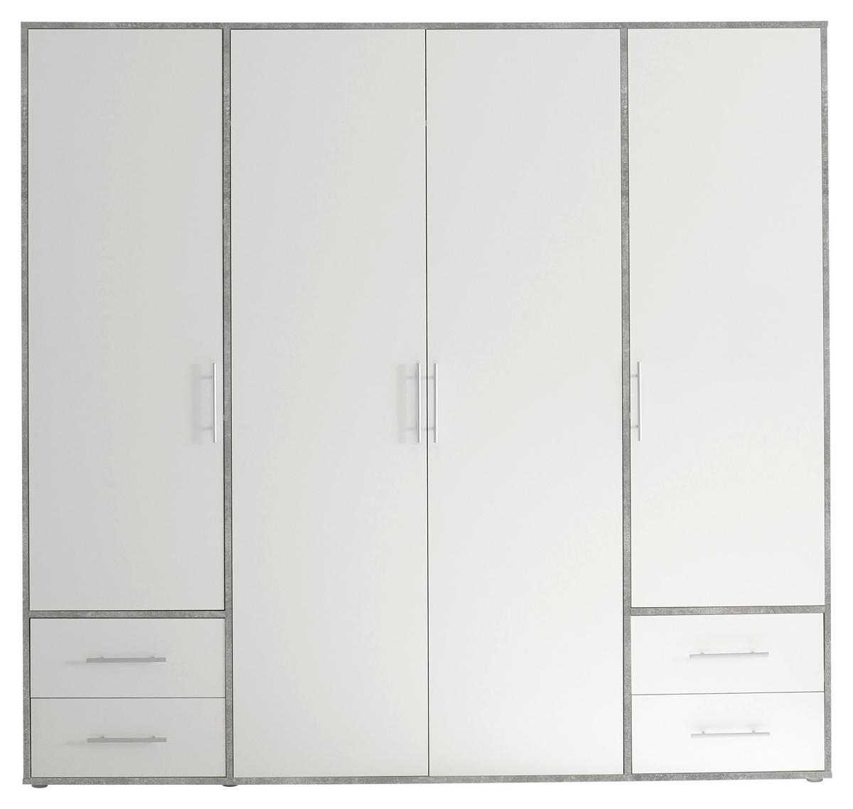 DULAP CU UȘI ROTATIVE alb, gri deschis  - gri deschis/alb, Konventionell, plastic/material pe bază de lemn (206/195/60cm) - Carryhome