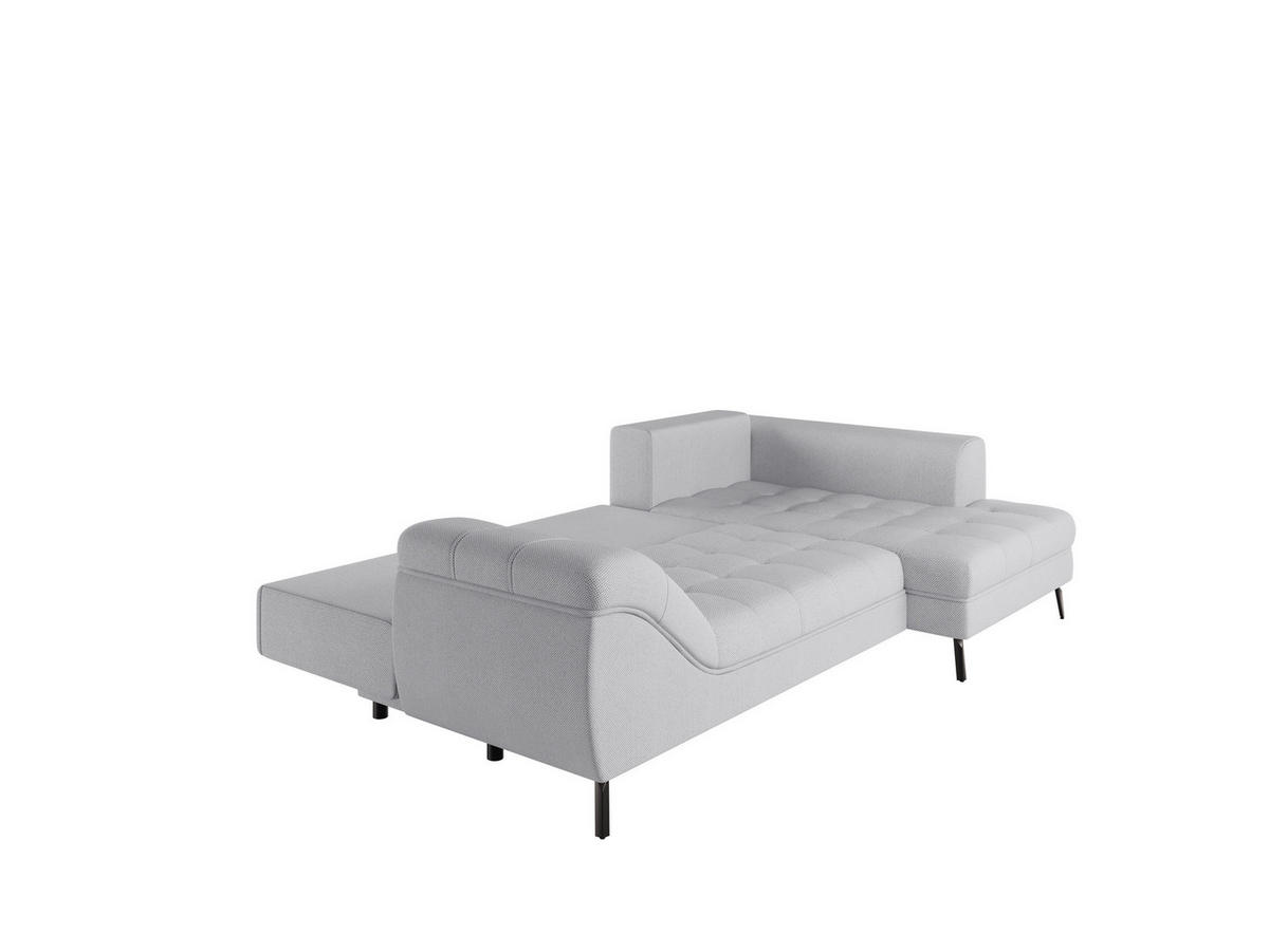 ECKSOFA in Webstoff Hellgrau  - Hellgrau/Schwarz, Modern, Textil/Metall (279/177cm) - Stylife