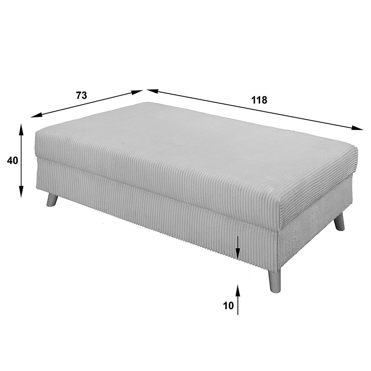 ECKSOFA inkl. Hocker Ariella Dunkelgrau Cord  - Dunkelgrau/Naturfarben, Design, Holz/Textil (231/161cm) - Livetastic