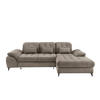 ECKSCHLAFSOFA in Cord Graubraun  - Graubraun/Schwarz, Modern, Textil/Metall (273/189cm) - Livetastic