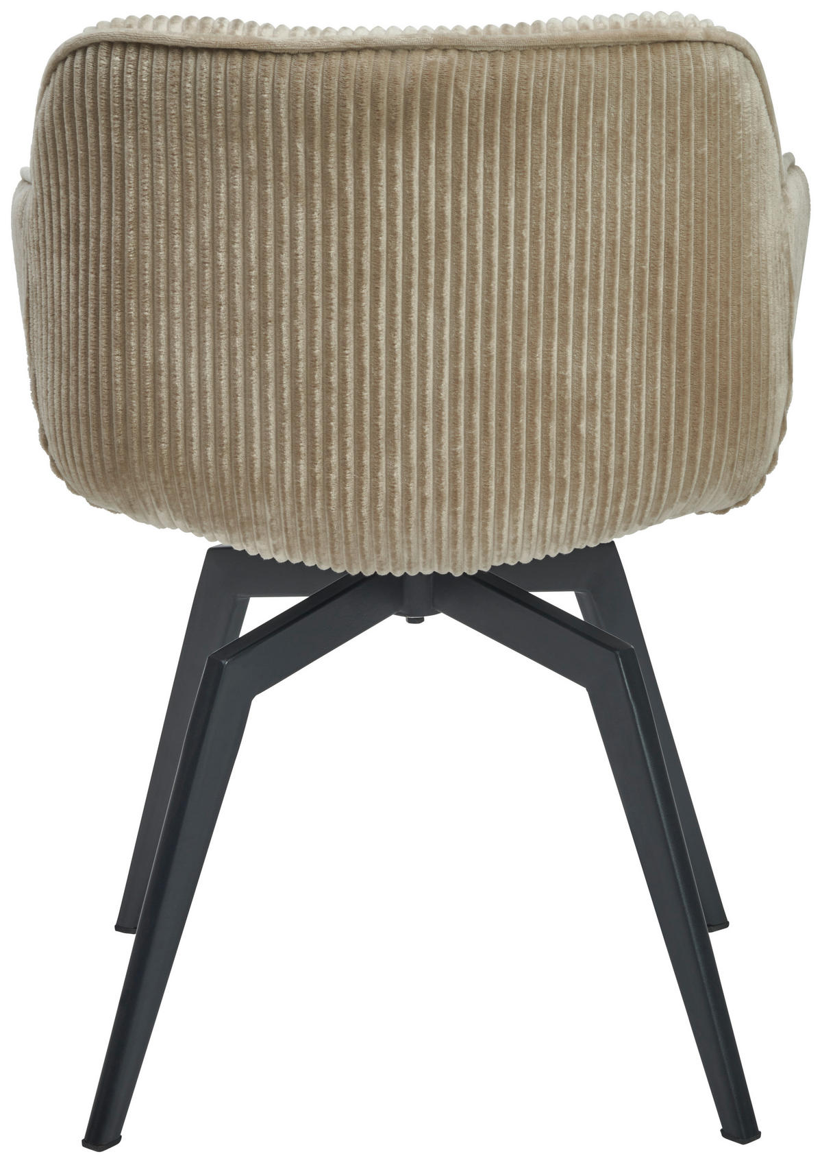 ARMLEHNSTUHL  Sitzfläche 360° drehbar, inklusive Armlehnen Cord  - Hellbraun/Schwarz, Modern, Textil/Metall (60/84/64cm) - Livetastic