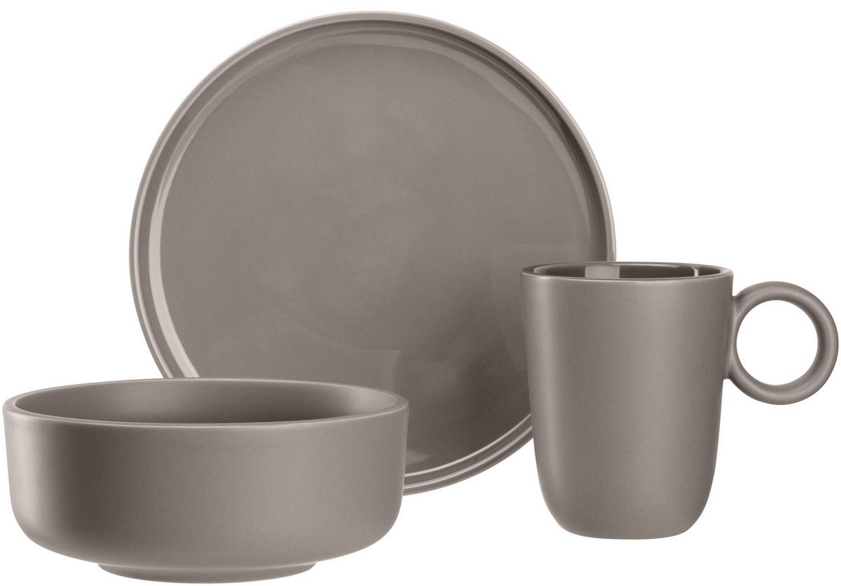 KOMBISERVICE ROMA 6-teilig  - Taupe, Konventionell, Keramik (25,00/26,00/22,50cm) - Leonardo