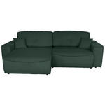 ECKSOFA Dunkelgrün Cord Zierkissen, Rückenkissen, Bettkasten, Schlaffunktion, Rücken echt, Liegefläche im Originalstoff  - Dunkelgrün/Schwarz, KONVENTIONELL, Kunststoff/Textil (148/265cm) - Carryhome